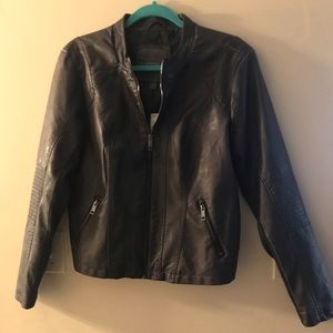 Charcoal gray pleather jacket